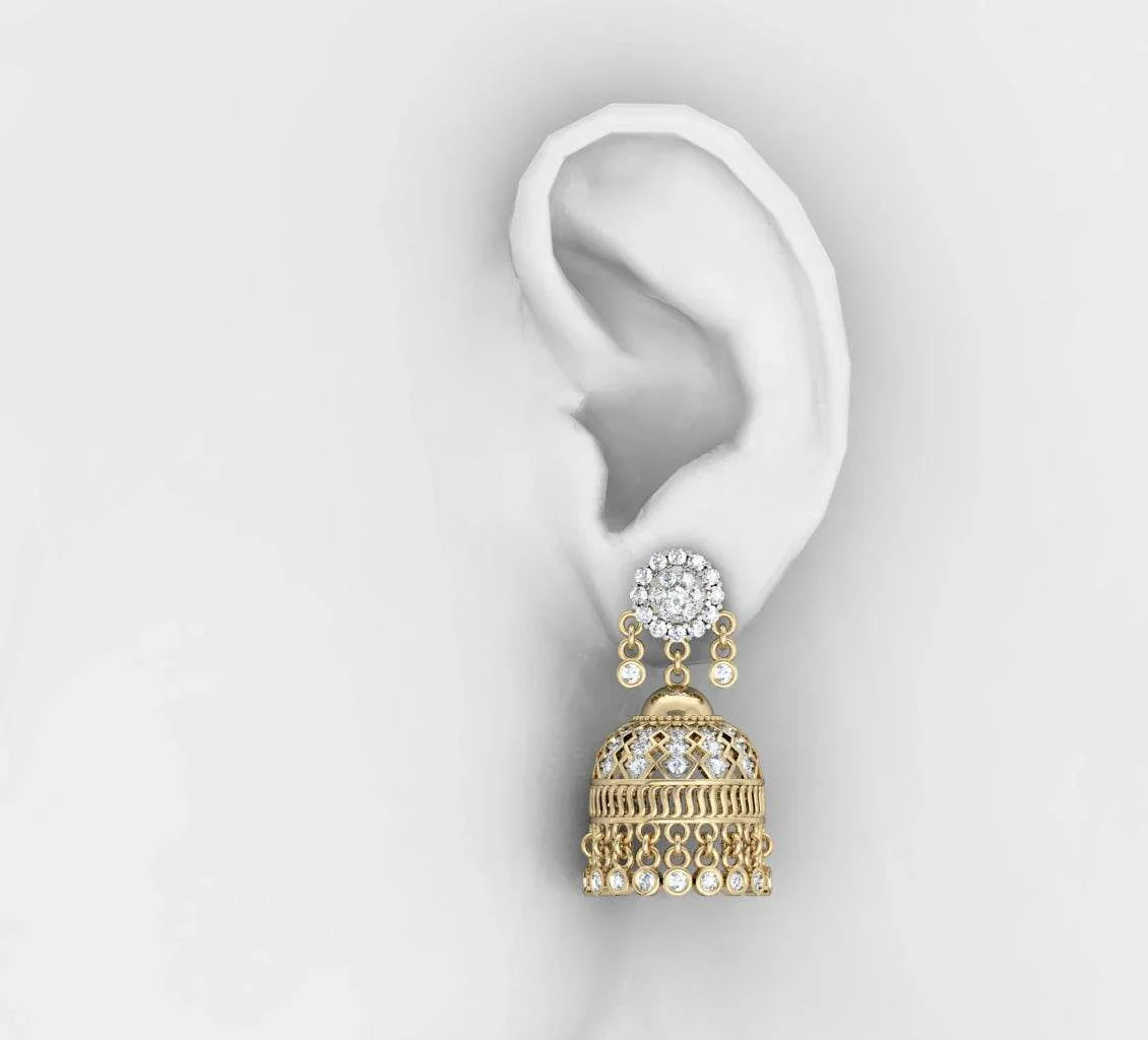 Enchanting Diamond Jhumkis - Jewelslane