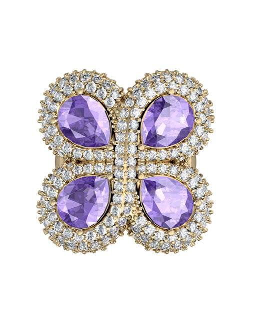 Enchanting Tanzanite & diamond Cocktail ring - Jewelslane