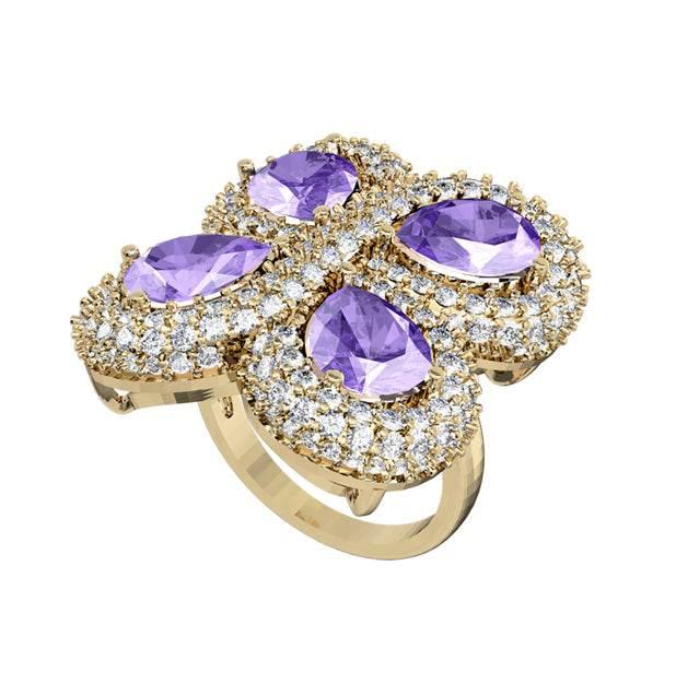 Enchanting Tanzanite & diamond Cocktail ring - Jewelslane