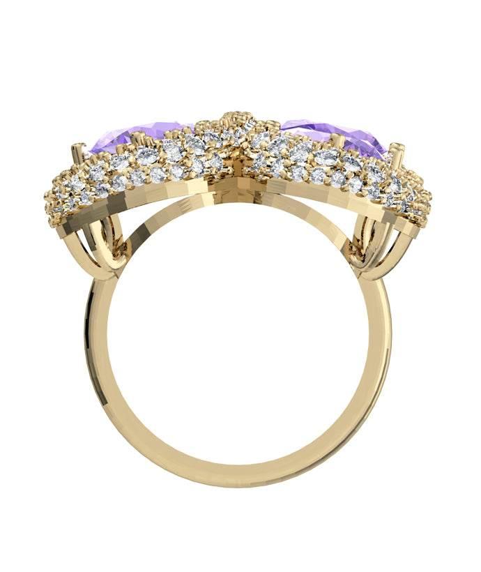 Enchanting Tanzanite & diamond Cocktail ring - Jewelslane