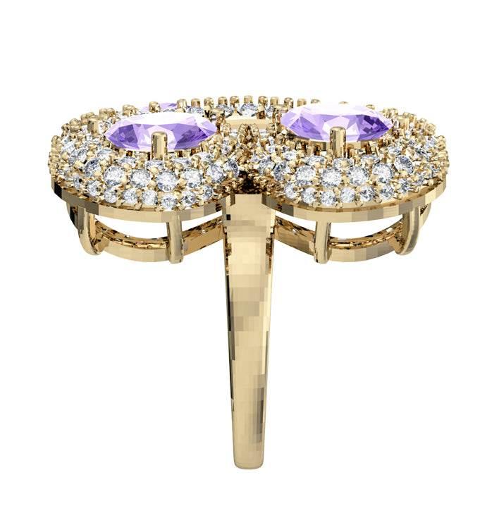 Enchanting Tanzanite & diamond Cocktail ring - Jewelslane