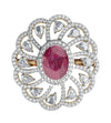 Enticing Ruby Diamond Cocktail Ring - Jewelslane