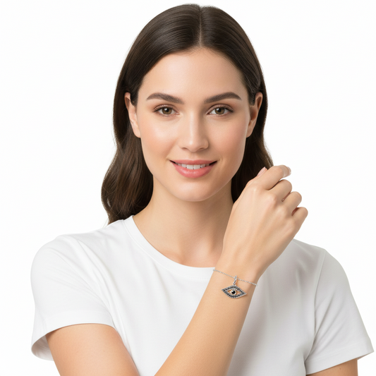 Evil Eye Charm Silver - Jewelslane