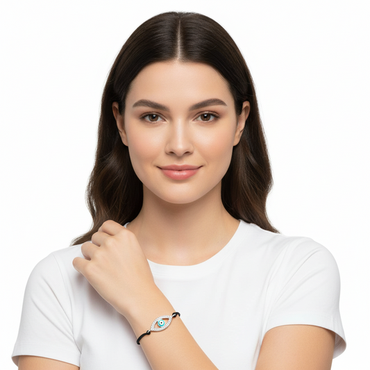 Evil Eye Enamel Diamond Bracelet - Jewelslane