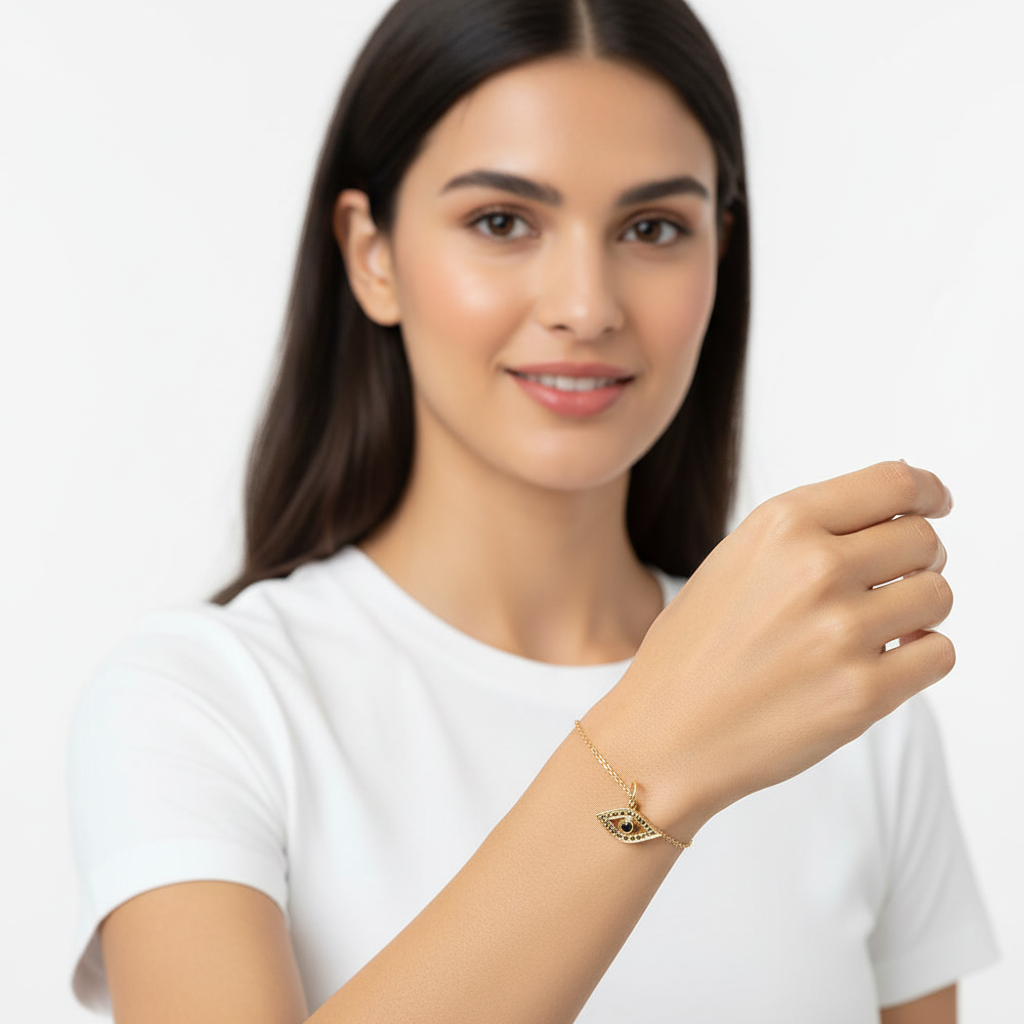 Evil Eye Gold Charm - Jewelslane
