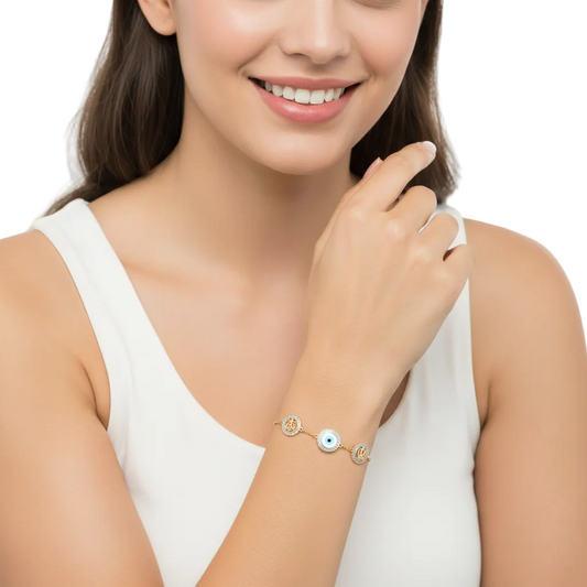 Evil eye, Ik onkaar and khanda bracelet - Jewelslane