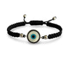 Evil eye silver bracelet on adjustable thread - Jewelslane