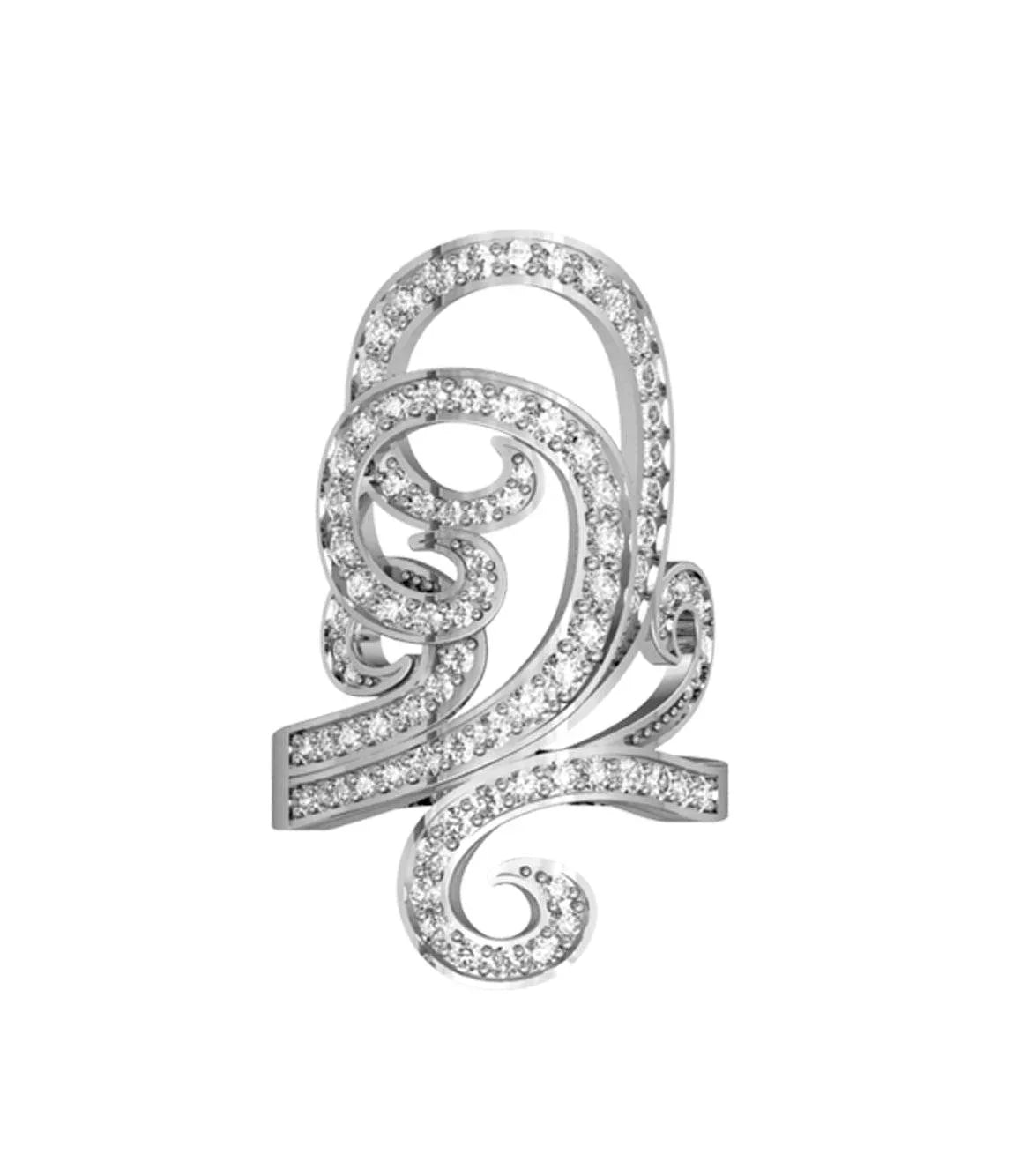 Exclusive Curlicue Diamond cocktail ring - Jewelslane