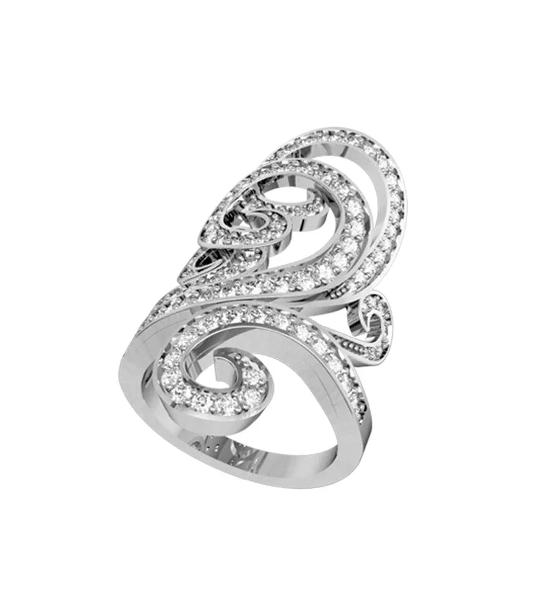Exclusive Curlicue Diamond cocktail ring - Jewelslane