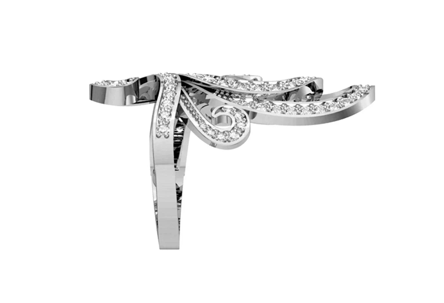 Exclusive Curlicue Diamond cocktail ring - Jewelslane