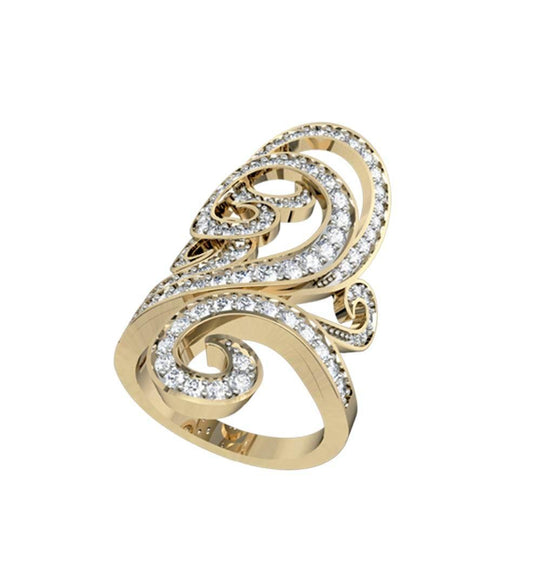 Exclusive Curlicue Diamond cocktail ring - Jewelslane