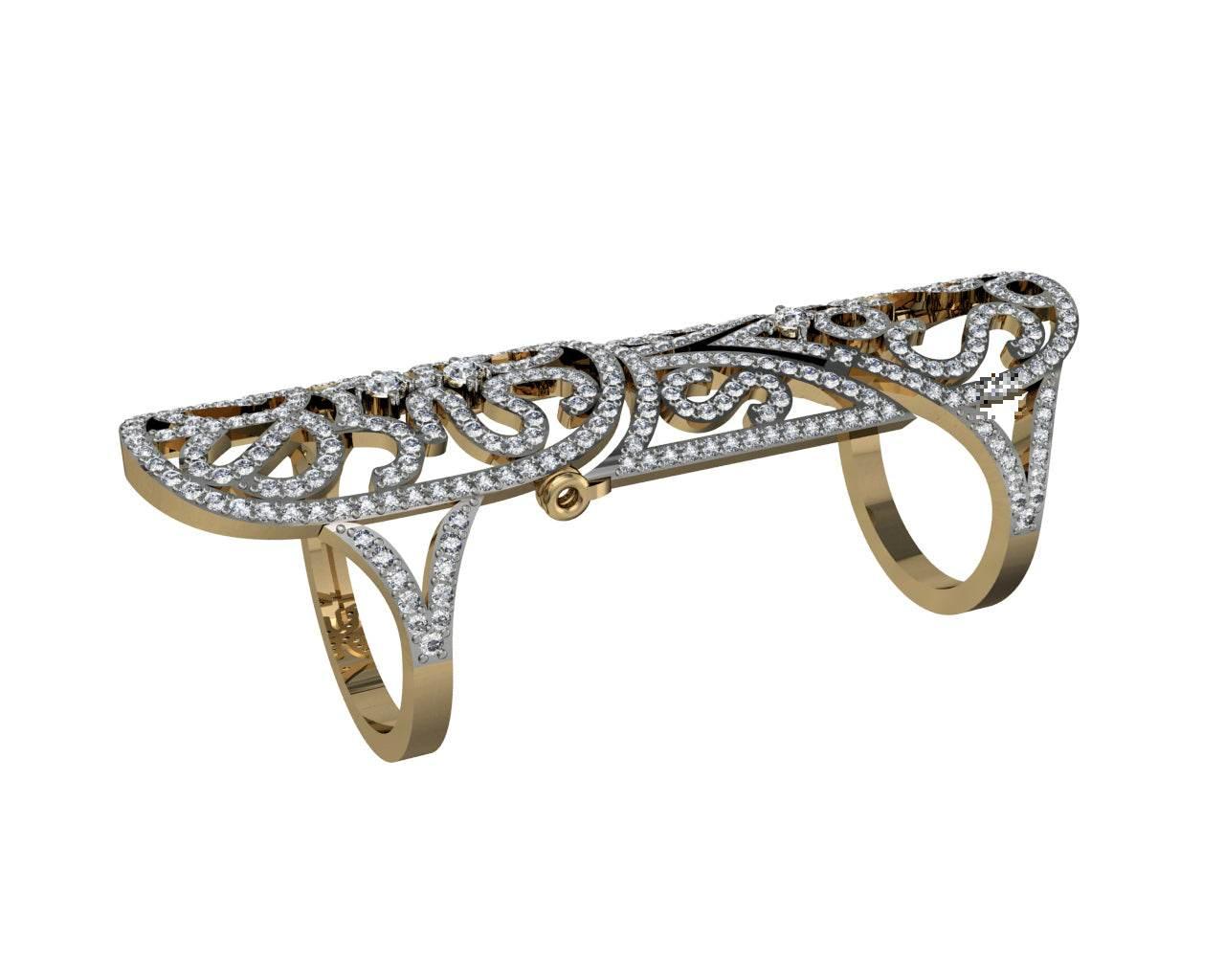 Exotic Diamond Full Finger Ring - Jewelslane