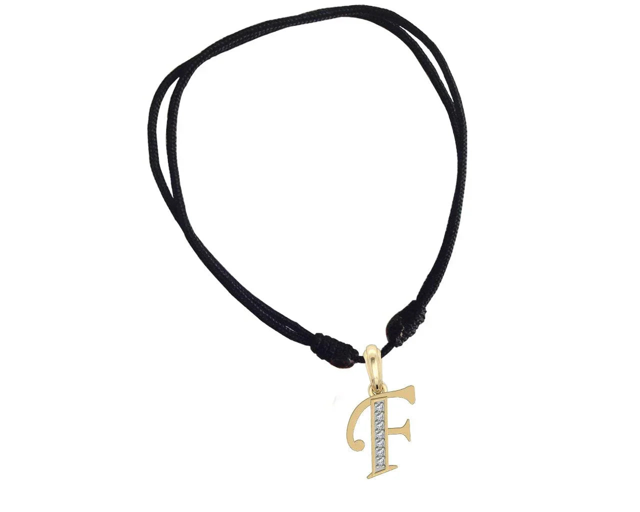 Gold Alphabet F charm - Jewelslane