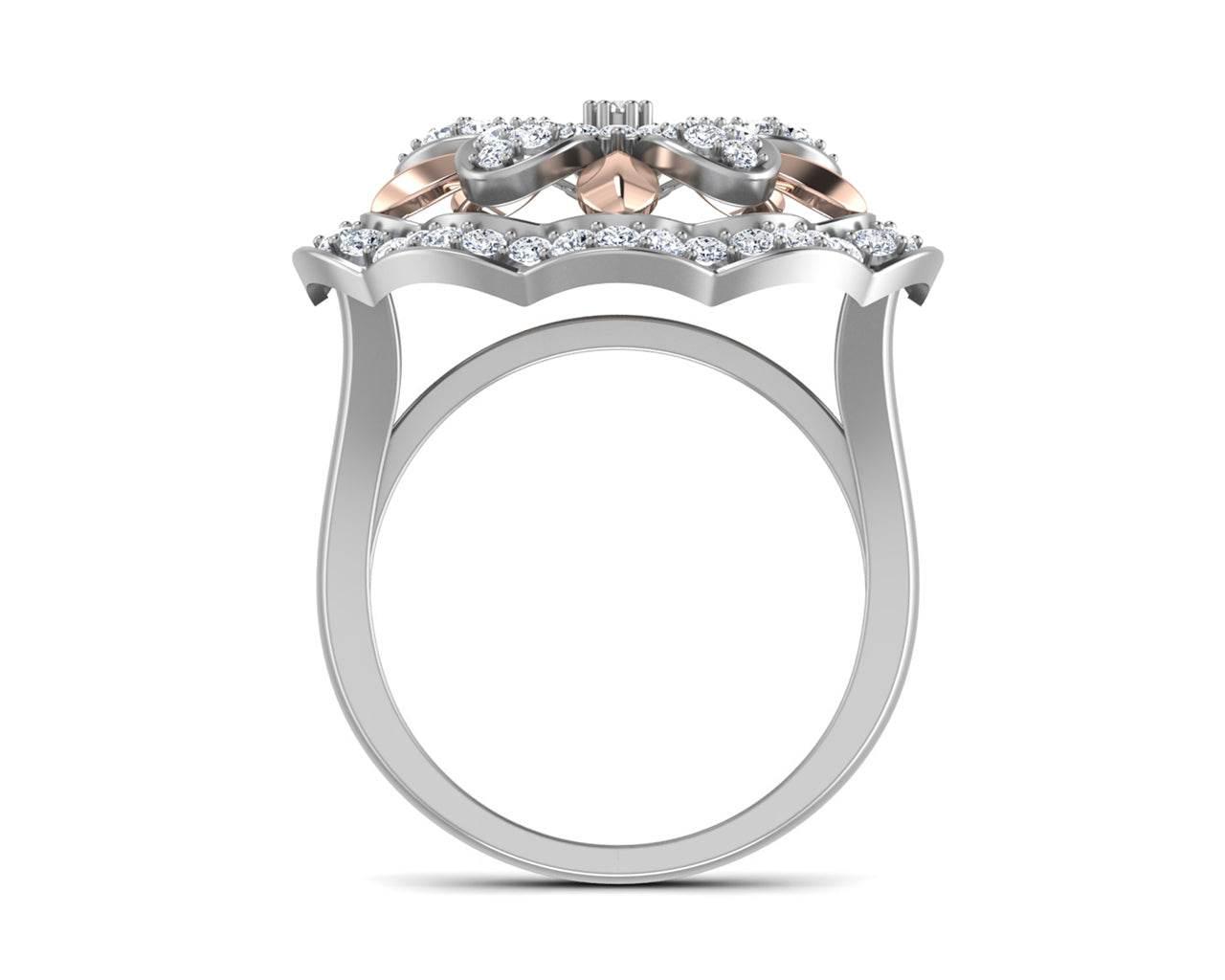 Fara Diamond Floral cocktail ring in 18k gold - Jewelslane