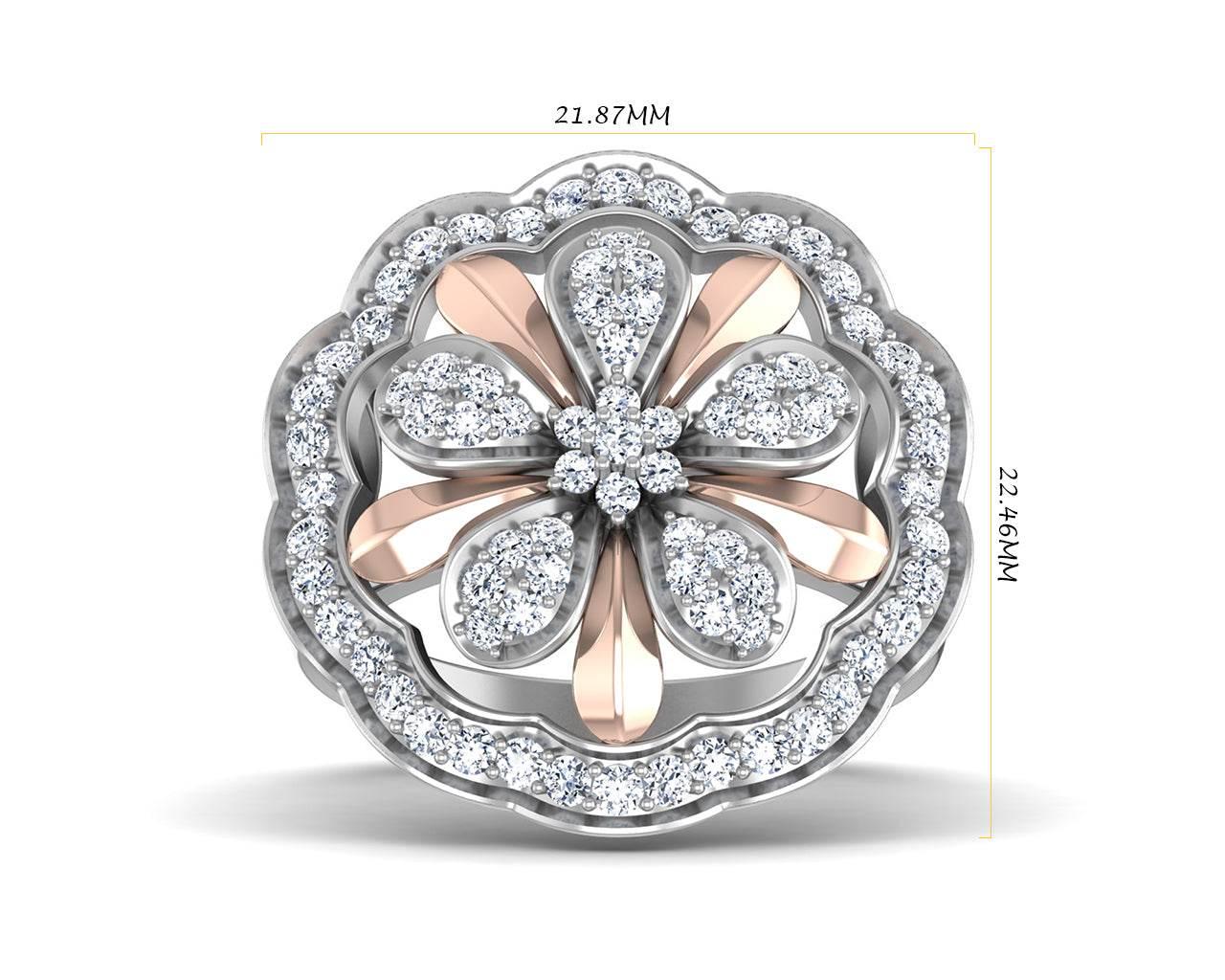 Fara Diamond Floral cocktail ring in 18k gold - Jewelslane