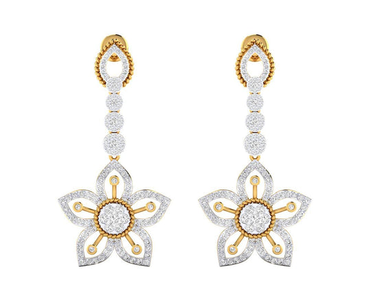 Florina Diamond Dangle drop earrings set in 18k gold - Jewelslane