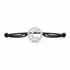 Silver diamond C initial alphabet bracelet with black adjustable cord