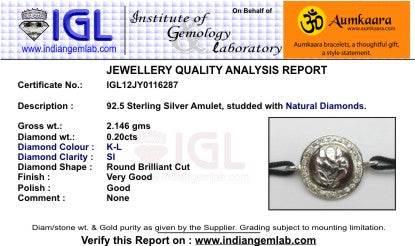 Ganesh Border Diamond Bracelet in Silver on nylon thread - Jewelslane