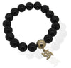 Swastik Bracelet with Onyx & Gold - Jewelslane