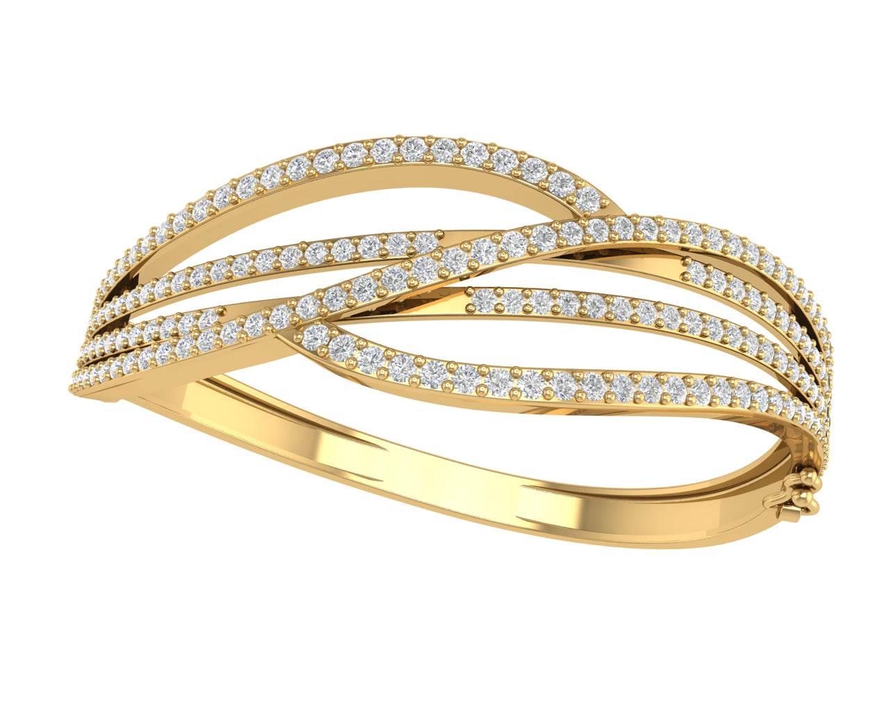 Gena Diamond Half Bangle in 18k gold - Jewelslane