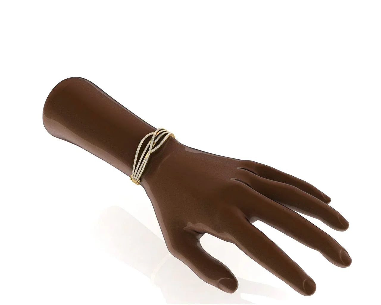 Gena Diamond Half Bangle in 18k gold - Jewelslane