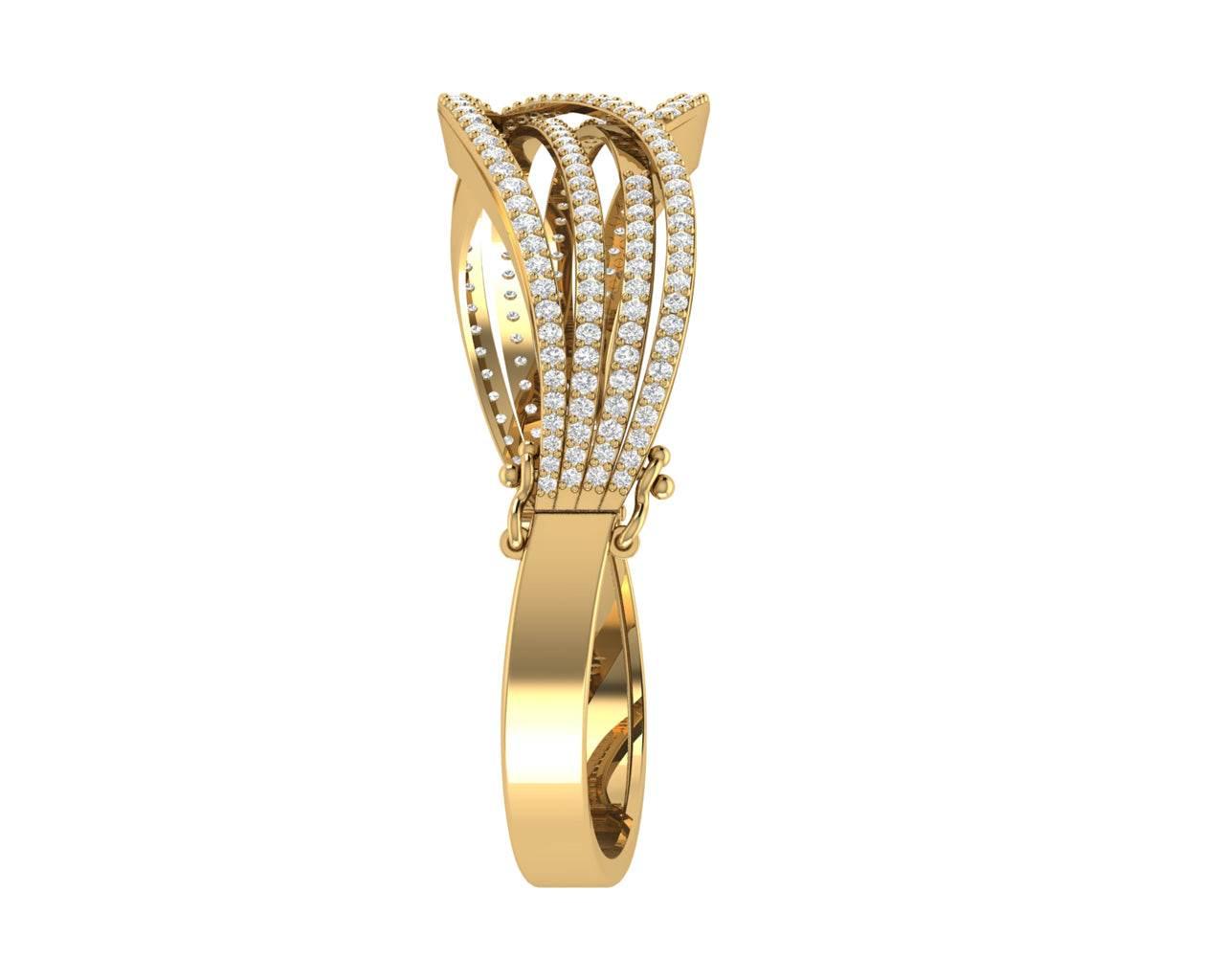 Gena Diamond Half Bangle in 18k gold - Jewelslane