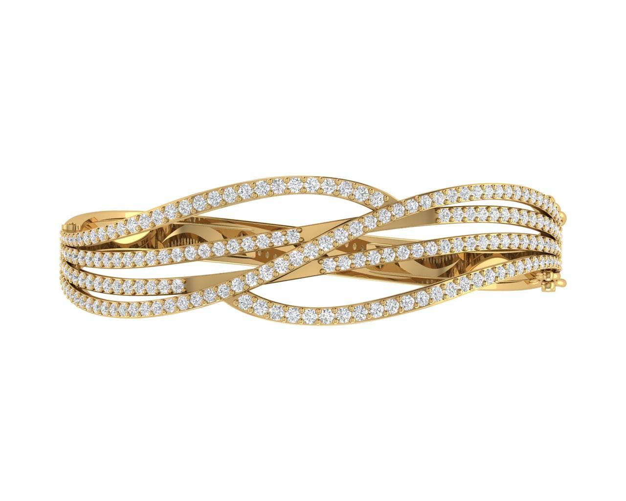 Gena Diamond Half Bangle in 18k gold - Jewelslane