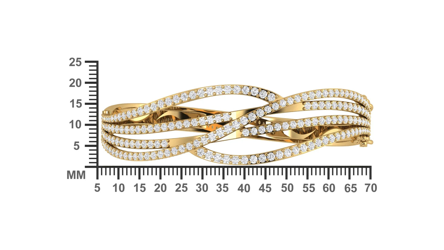 Gena Diamond Half Bangle in 18k gold - Jewelslane