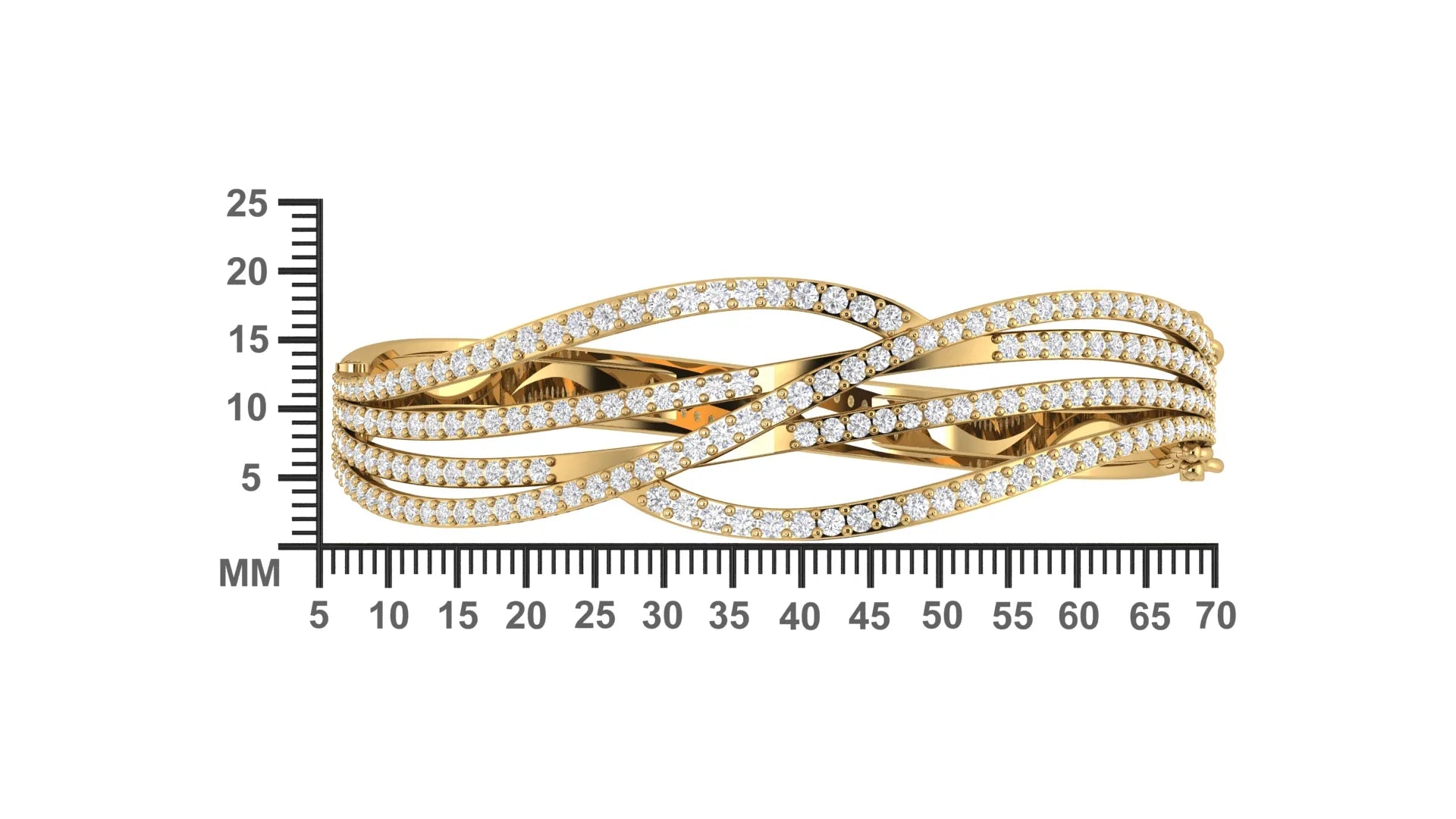 Gena Diamond Half Bangle in 18k gold - Jewelslane