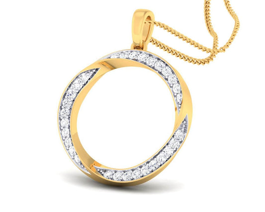 Genice Round Brilliant diamond Pendant in 18k gold - Jewelslane