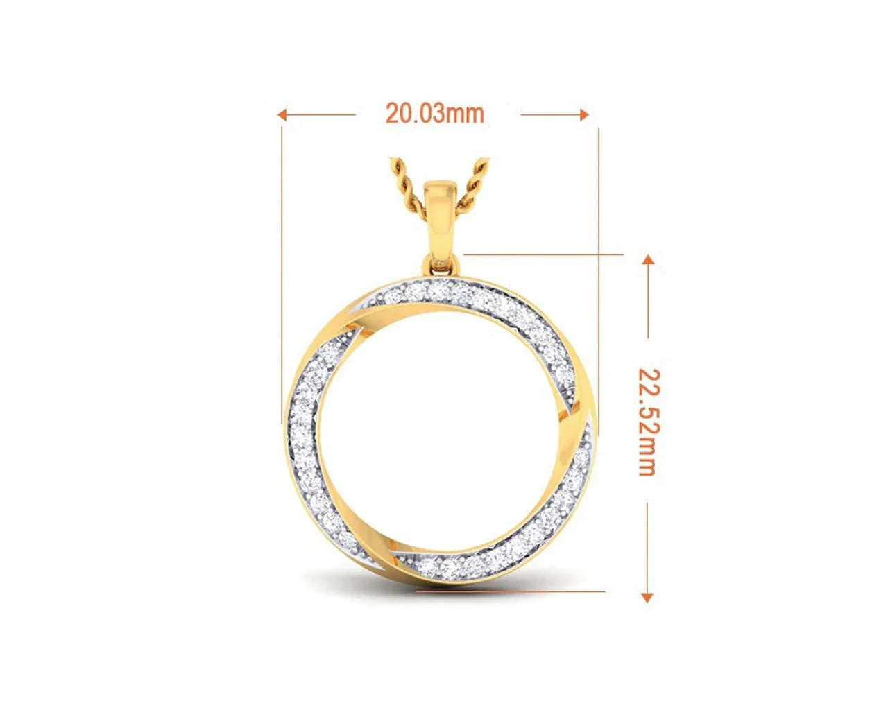 Genice Round Brilliant diamond Pendant in 18k gold - Jewelslane