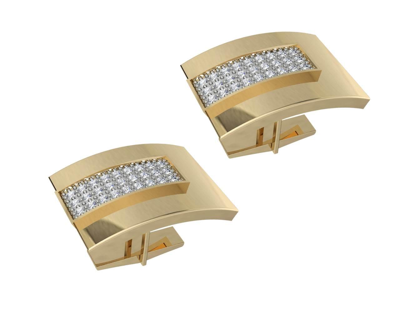 George Gold Diamond Cufflinks - Jewelslane