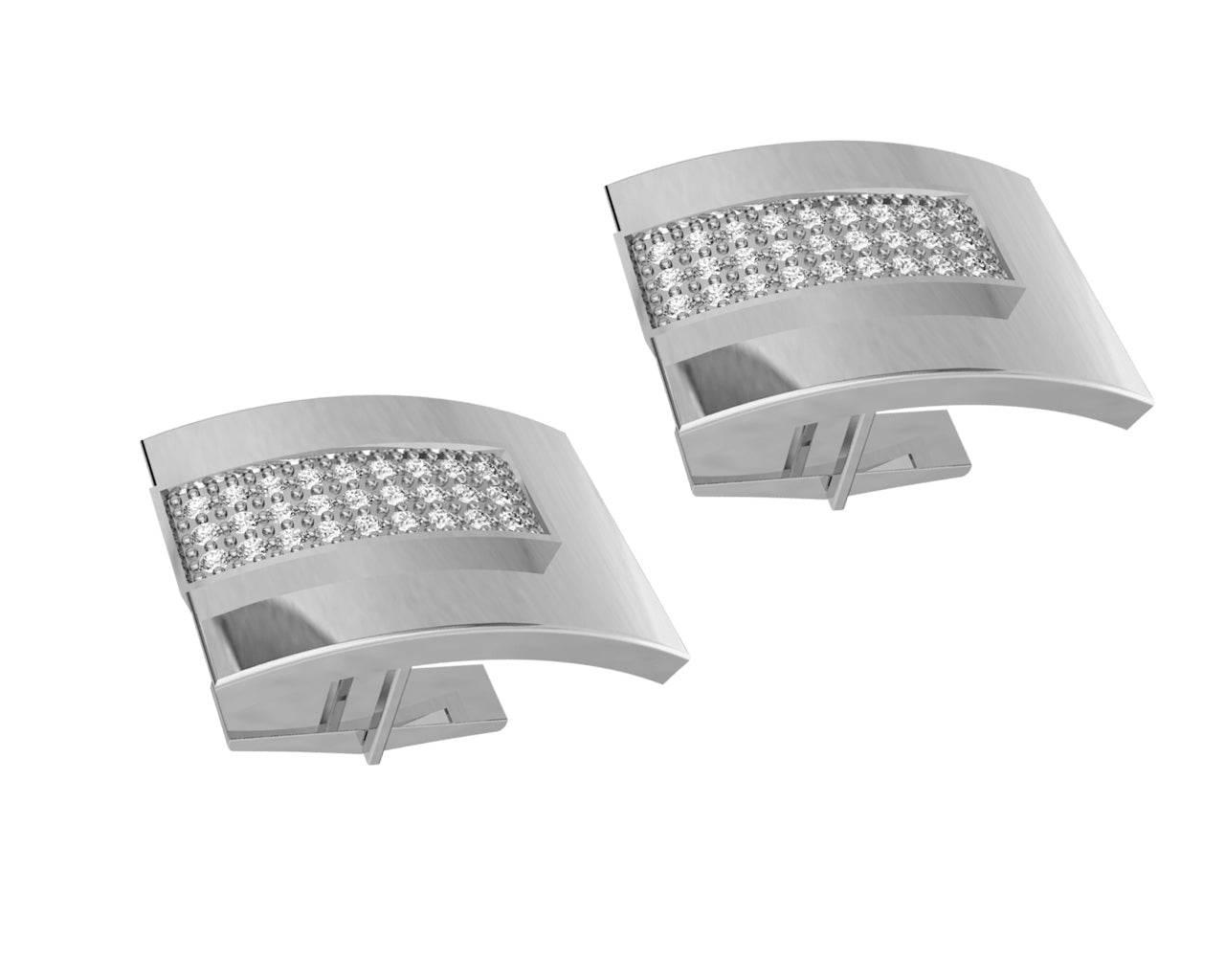 George Gold Diamond Cufflinks - Jewelslane