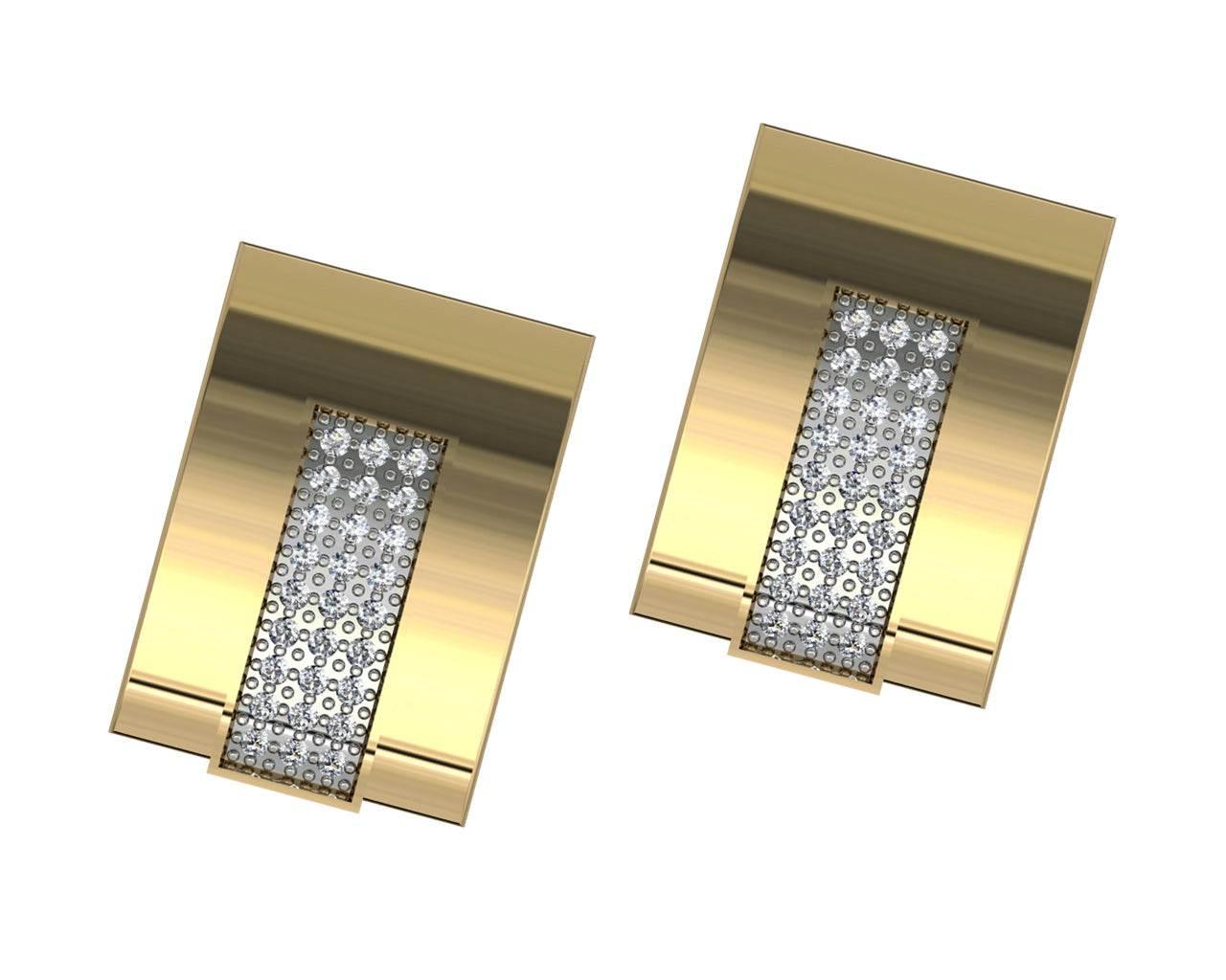 George Gold Diamond Cufflinks - Jewelslane