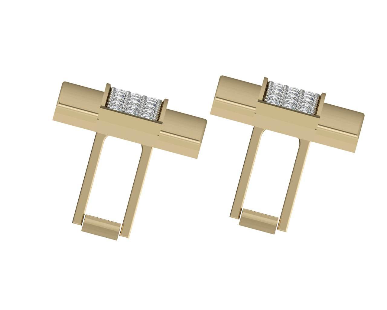 George Gold Diamond Cufflinks - Jewelslane
