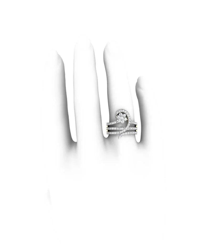 Glitzy cocktail ring with diamonds - Jewelslane