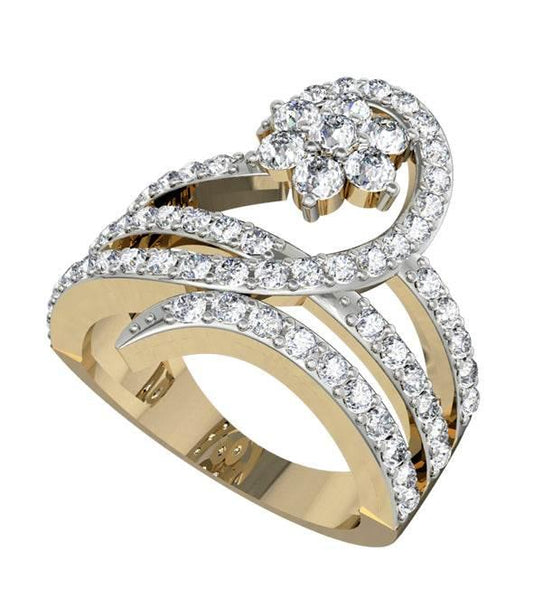 Glitzy cocktail ring with diamonds - Jewelslane