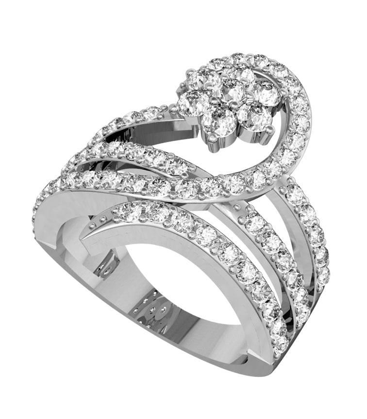 Glitzy cocktail ring with diamonds - Jewelslane