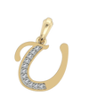 Gold Alphabet U charm - Jewelslane