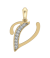 Gold Alphabet V charm - Jewelslane