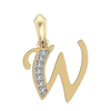 Gold Alphabet W charm - Jewelslane