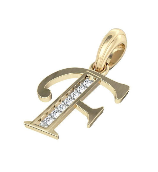 Gold Alphabet F charm - Jewelslane