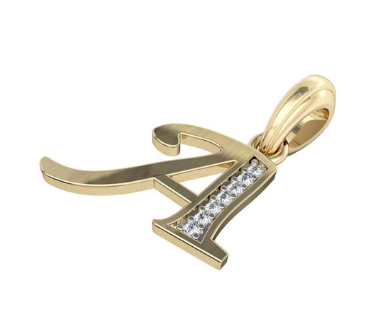 Gold Alphabet A charm - Jewelslane