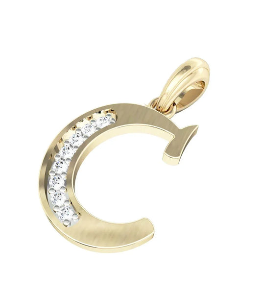Gold Alphabet C charm - Jewelslane