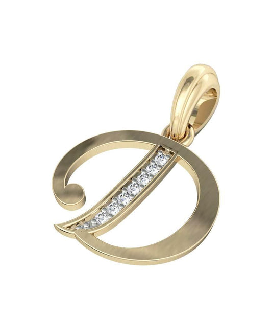Gold Alphabet D charm - Jewelslane