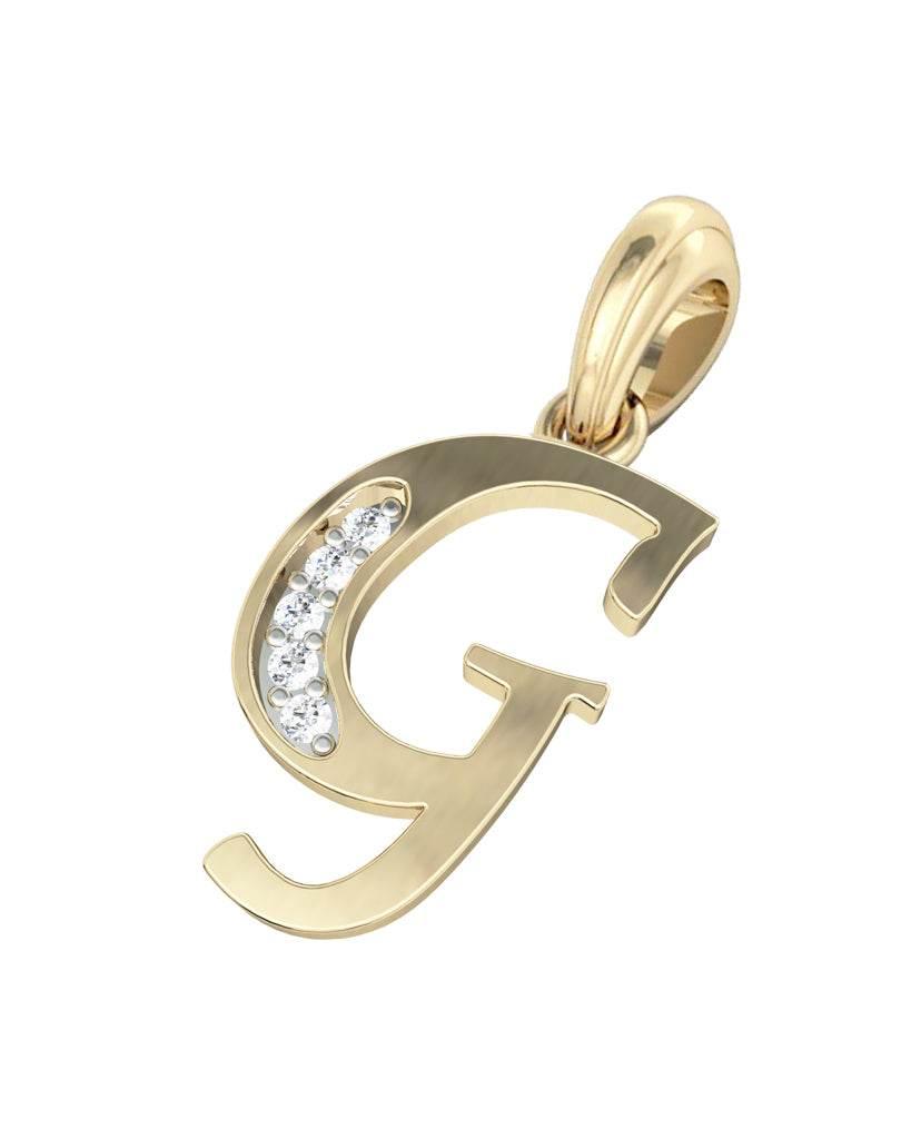 Gold Alphabet G charm - Jewelslane