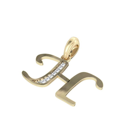 Gold Alphabet H charm - Jewelslane