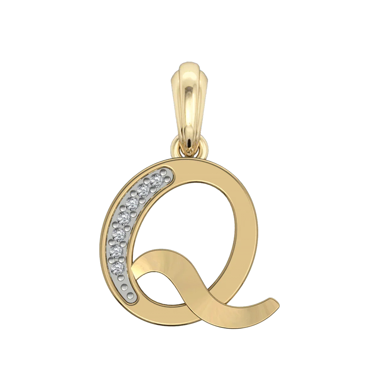 Gold Alphabet Q charm - Jewelslane