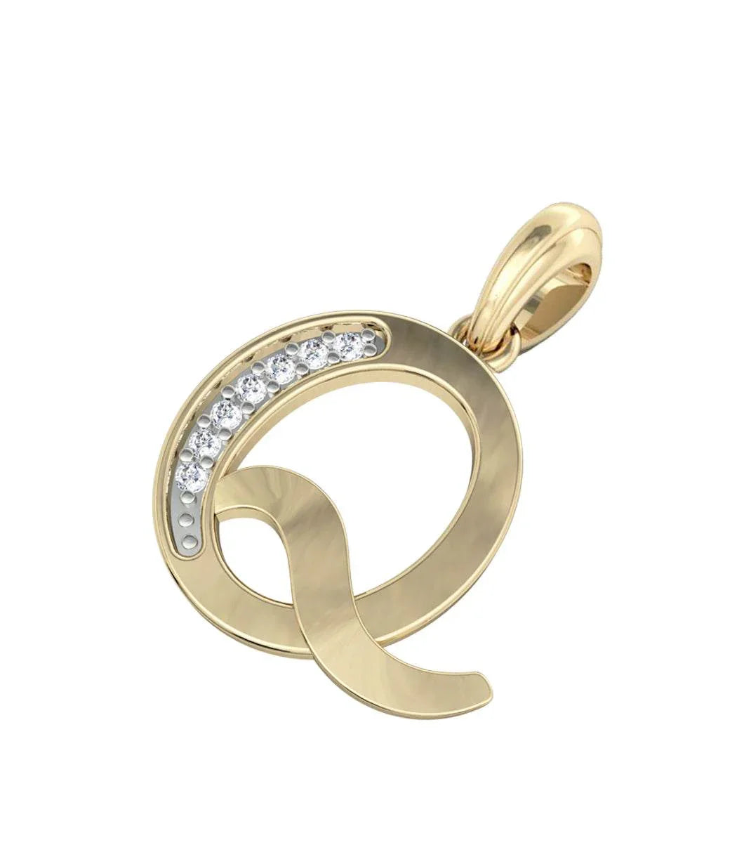 Gold Alphabet Q charm - Jewelslane