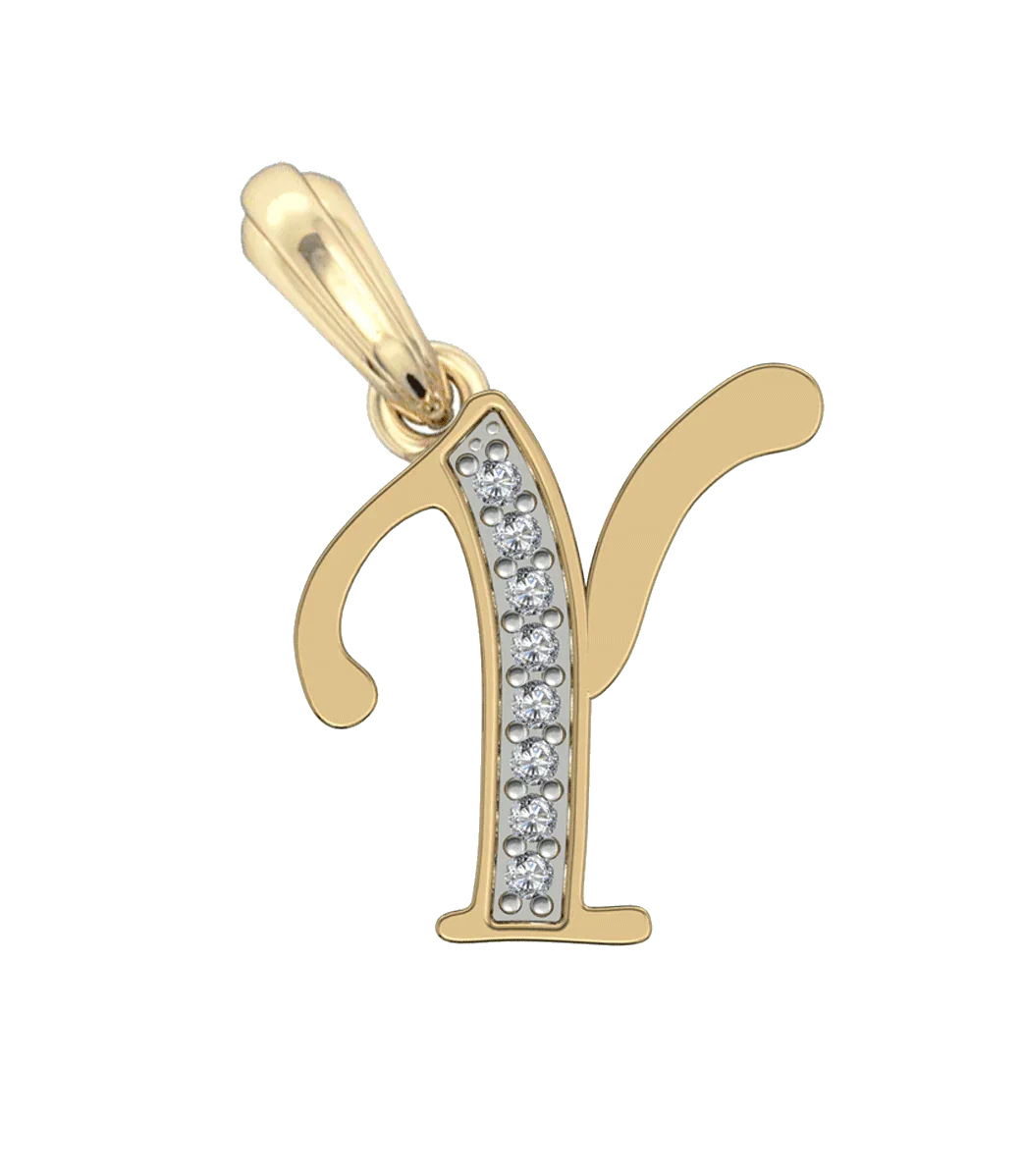 Gold Alphabet Y charm - Jewelslane